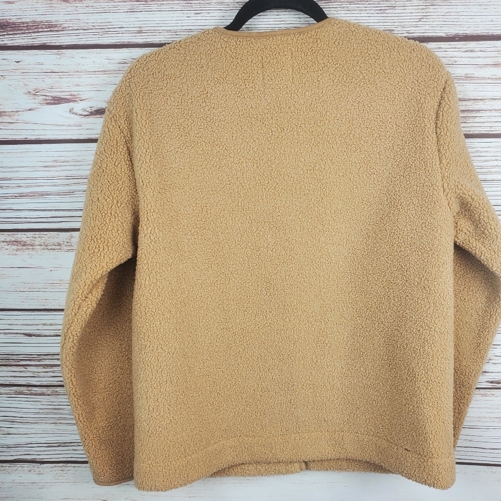 Joie Womens XS Tan Sherpa Snap Botton Fleece Lined Teddy Jacket - Picture 7 of 10